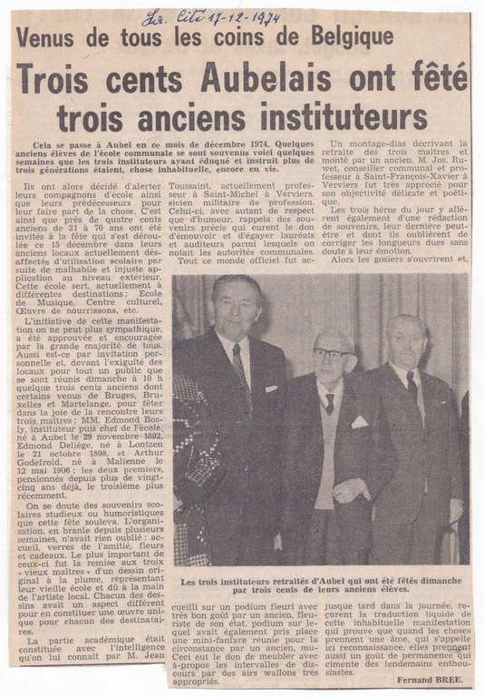 300 Aubelois ont fêté 3 anciens instituteurs