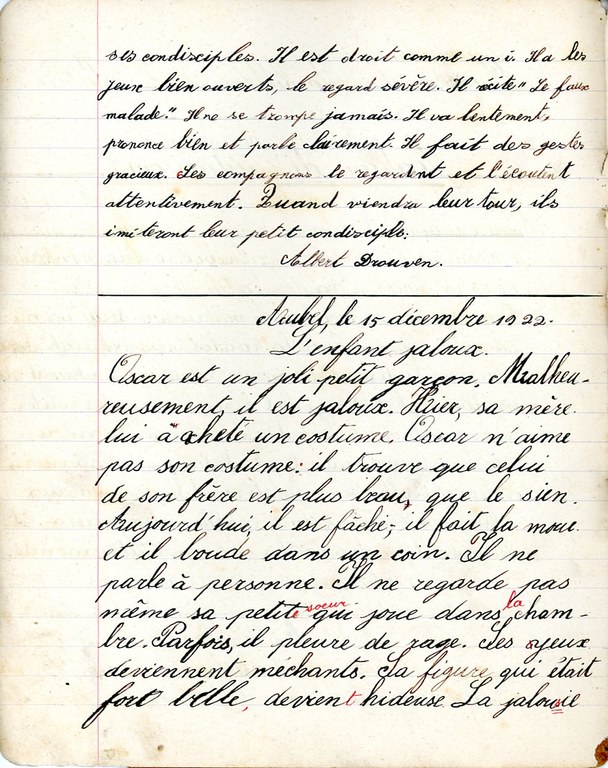 Enseignement Ecole communale Aubel Cahier de rédactions XXXX - Albert Mager002.jpg