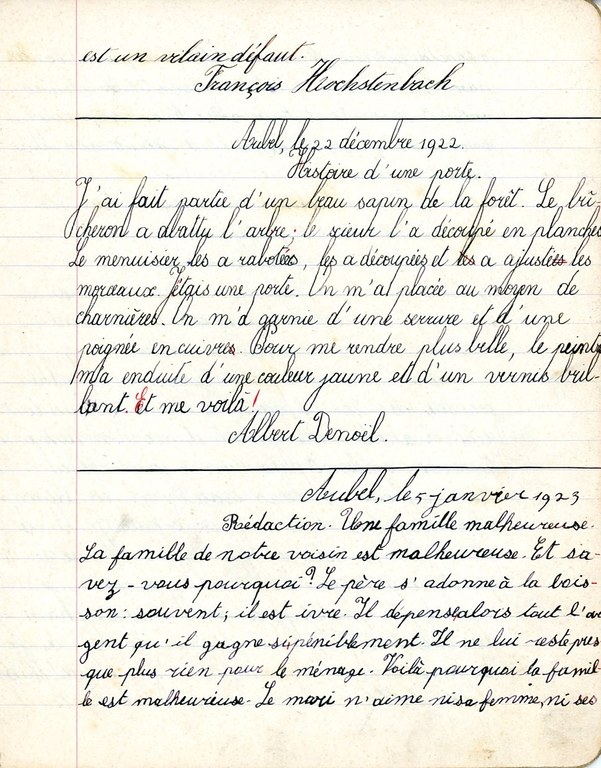 Enseignement Ecole communale Aubel Cahier de rédactions XXXX - Albert Mager003.jpg