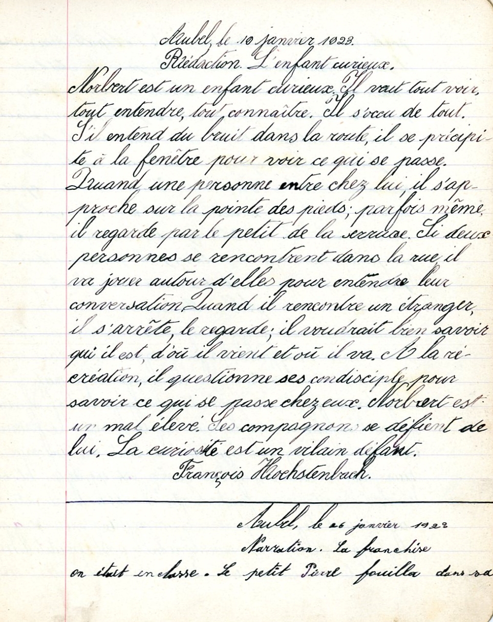 Enseignement Ecole communale Aubel Cahier de rédactions XXXX - Albert Mager005.jpg