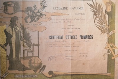 Certificat d'études primaires en 1921