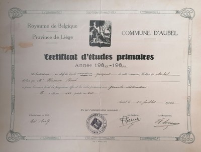 Certificat d'études primaires en 1944