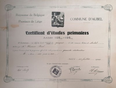 Certificat d'études primaires en 1944