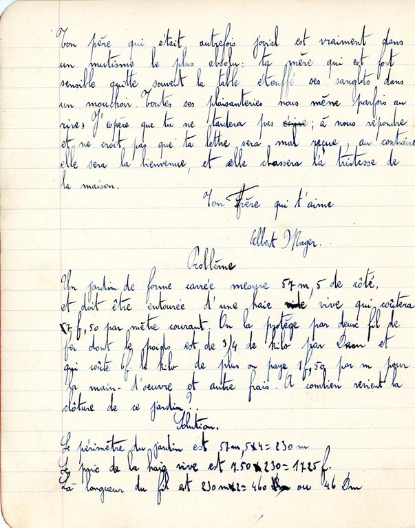 Enseignement Ecole communale Aubel Cahier du soir Albert Mager XXXX - Albert Mager003.jpg