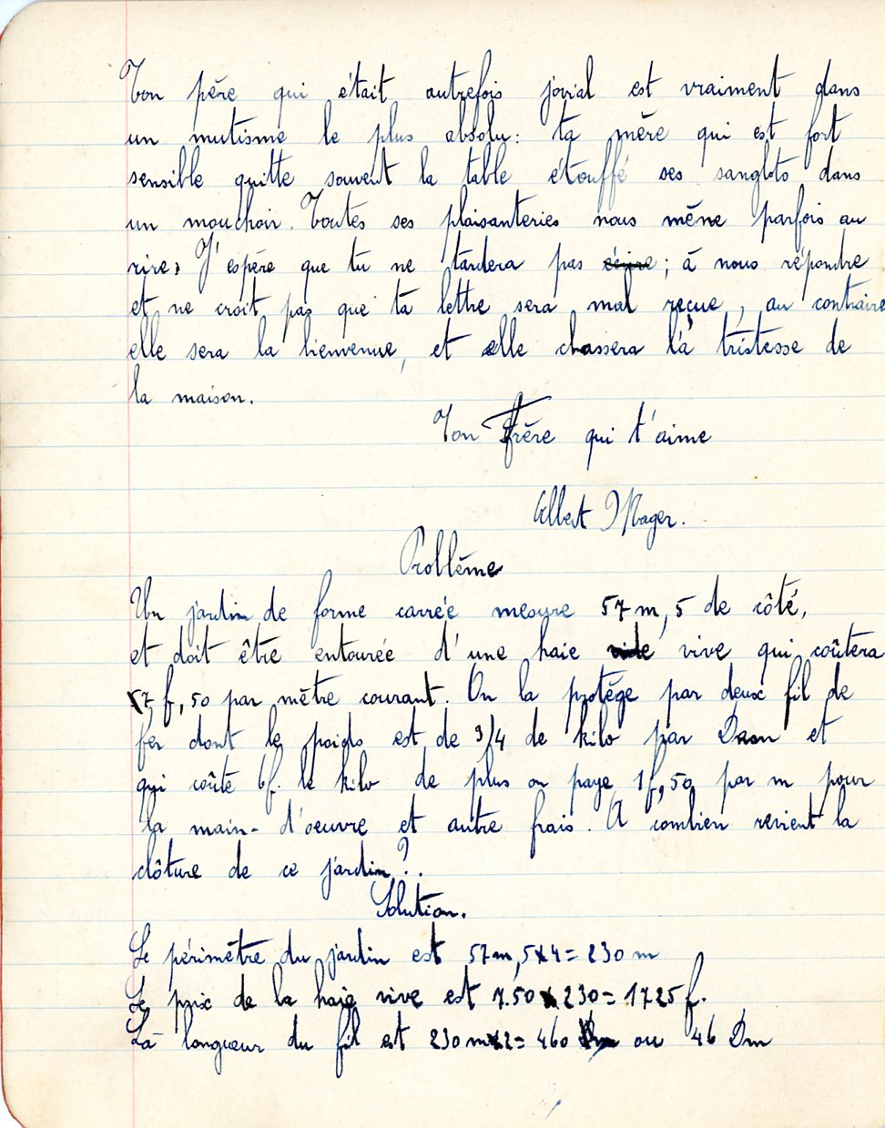 Enseignement Ecole communale Aubel Cahier du soir Albert Mager XXXX - Albert Mager003.jpg