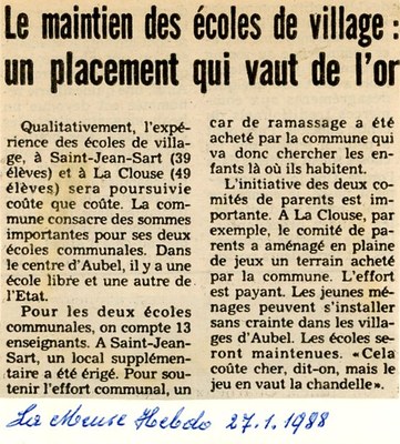Le maintien des écoles de village : un placement qui vaut de l'or