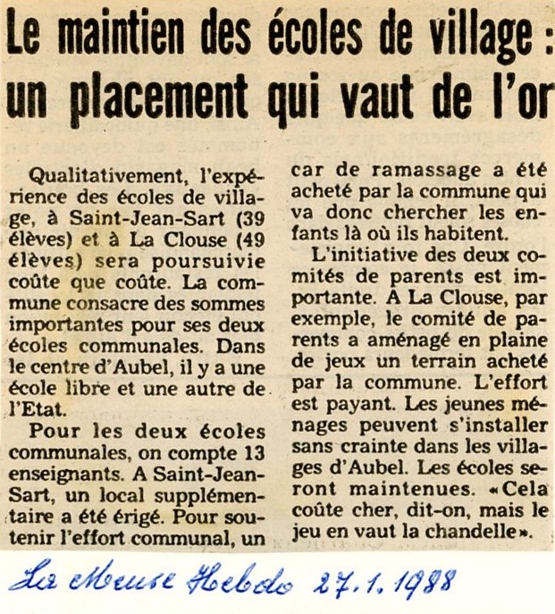 Le maintien des écoles de village : un placement qui vaut de l'or