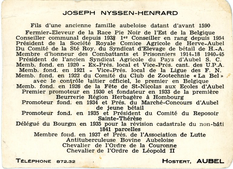 ZelAubelois Joseph Nyssen l'ancien Belge 1966 - Brée Fernand 002.bmp