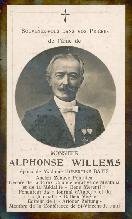Alphonse Willems, fondateur du Journal d'Aubel