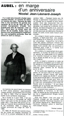 Nicolaï Jean-Léonard-Joseph - Article de presse.