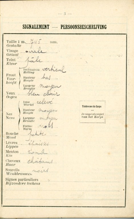 Livret militaire Piron Emile 1923 - Clairette Piron005.jpg