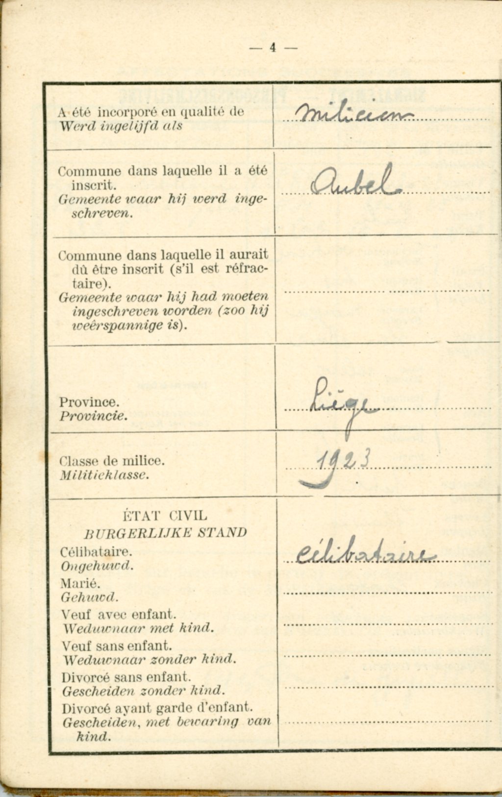 Livret militaire Piron Emile 1923 - Clairette Piron006.jpg