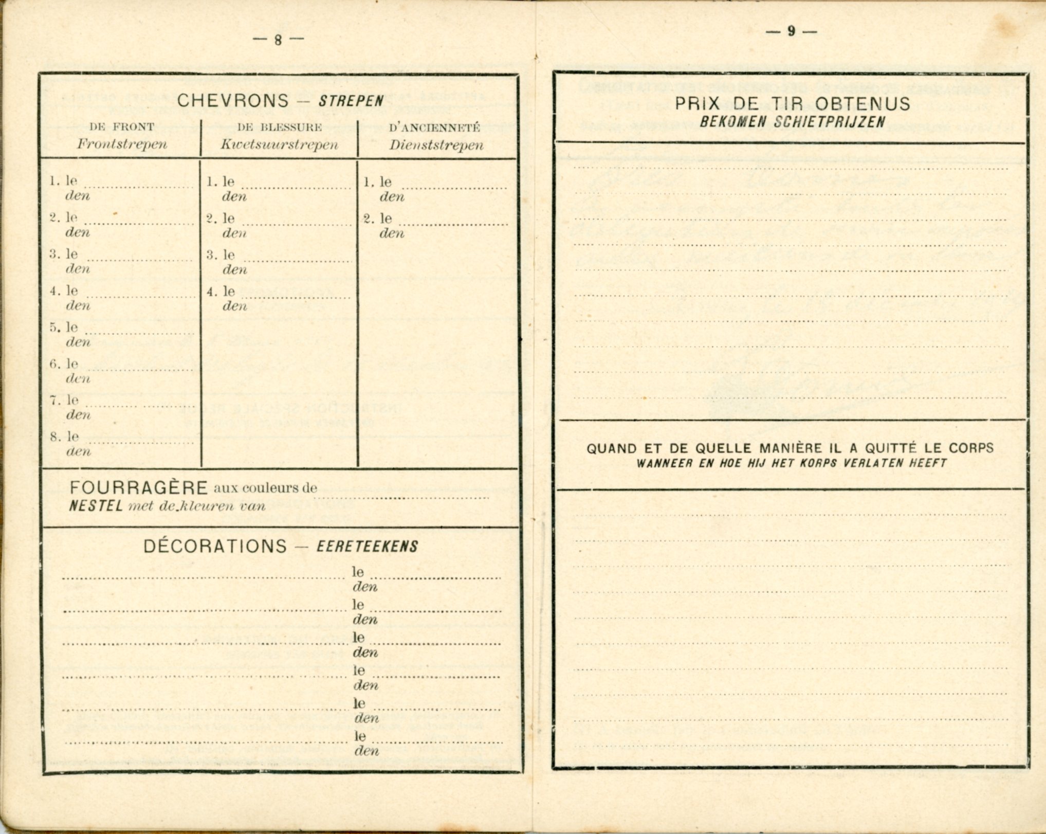 Livret militaire Piron Emile 1923 - Clairette Piron010.jpg