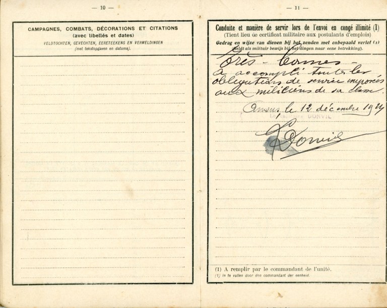 Livret militaire Piron Emile 1923 - Clairette Piron011.jpg