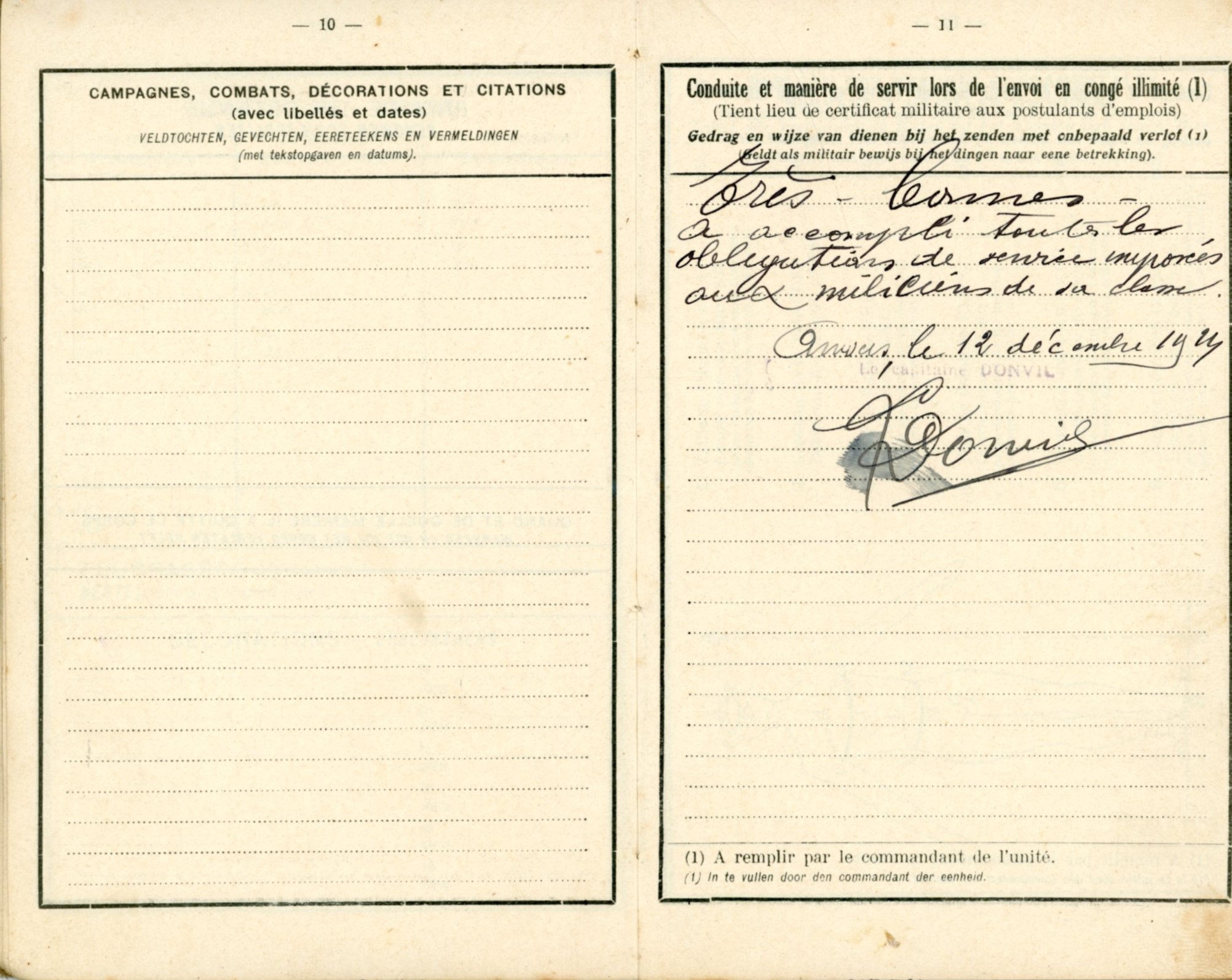 Livret militaire Piron Emile 1923 - Clairette Piron011.jpg
