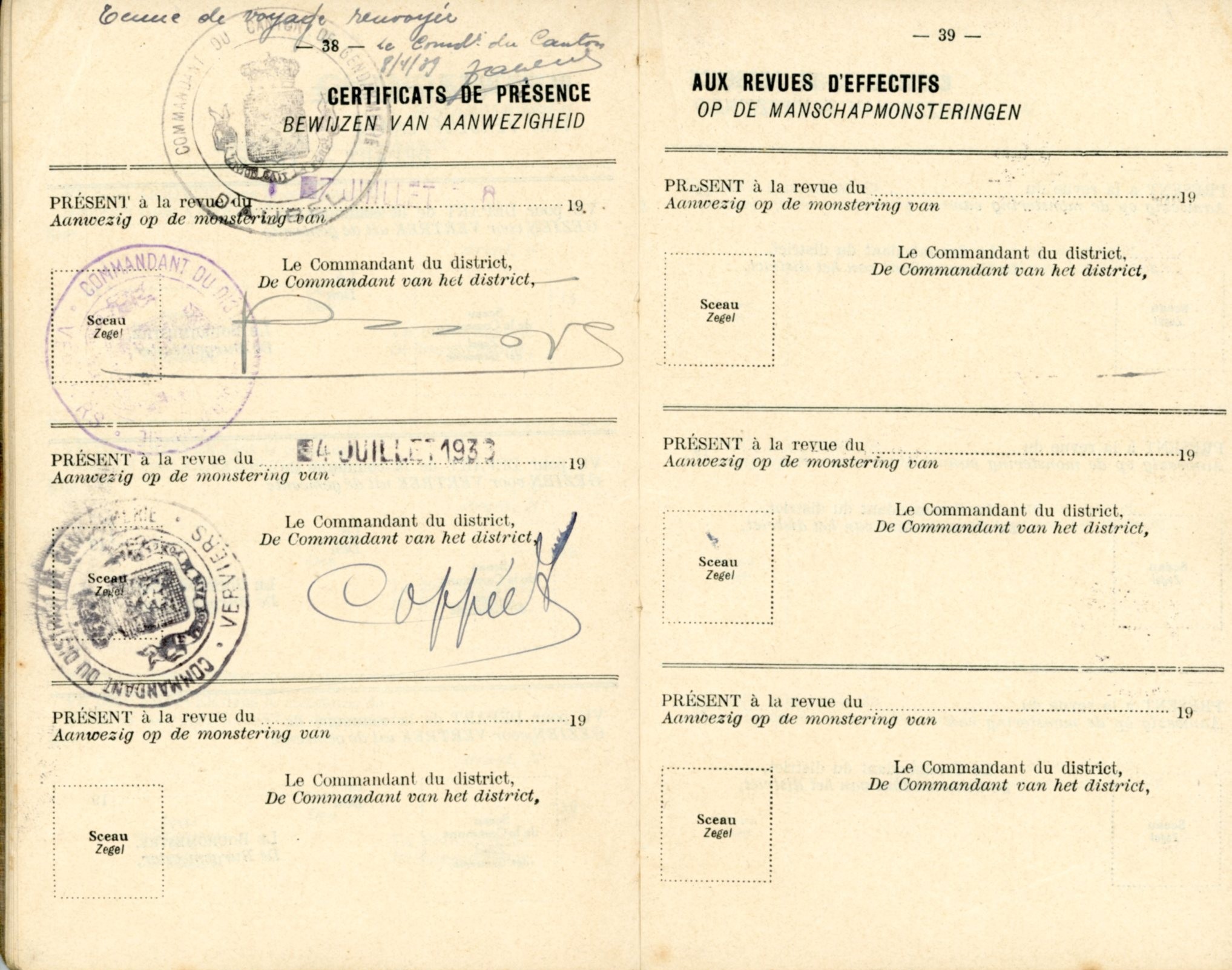 Livret militaire Piron Emile 1923 - Clairette Piron017.jpg
