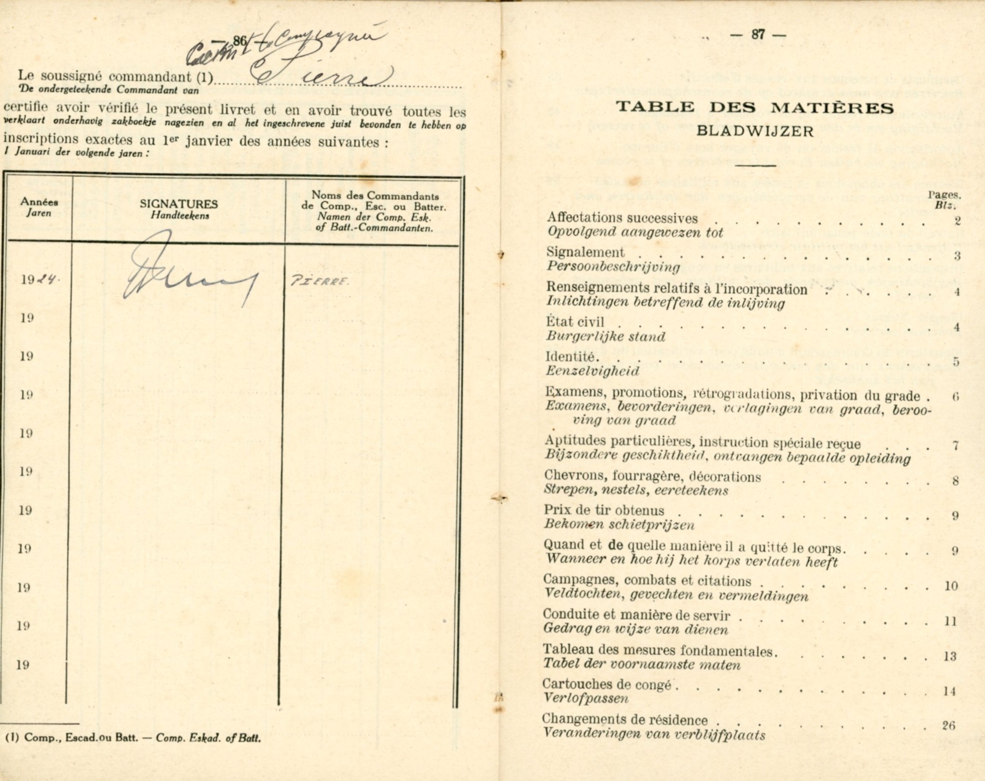 Livret militaire Piron Emile 1923 - Clairette Piron037.jpg