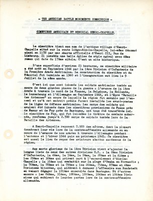 Historique du cimetière américain