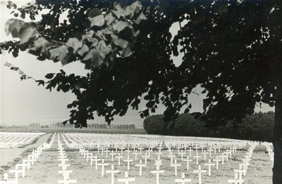 Le cimetière américain de Henri-Chapelle en juillet 1945