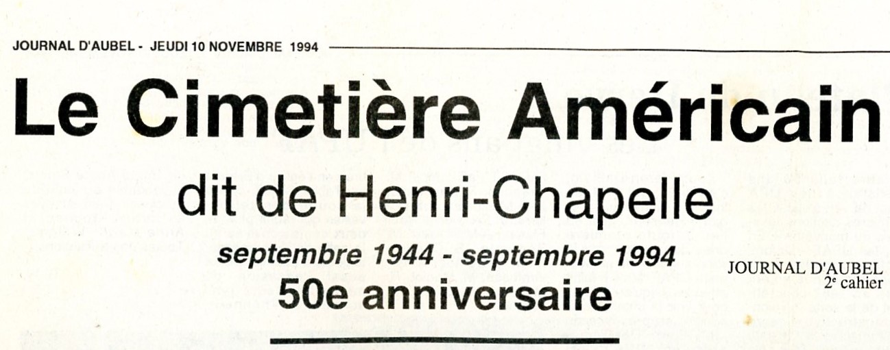 Cimetière américain dit de Henri-Chapelle Journal d'Aubel 10-11-1994 - Albert Mager076.jpg