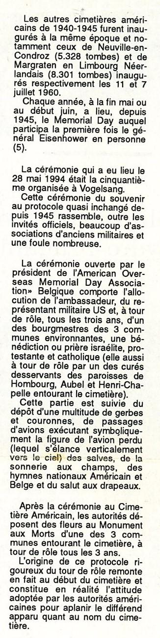 Cimetière américain dit de Henri-Chapelle Journal d'Aubel 10-11-1994 - Albert Mager087.jpg