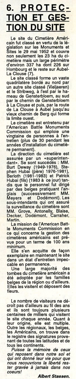 Cimetière américain dit de Henri-Chapelle Journal d'Aubel 10-11-1994 - Albert Mager089.jpg