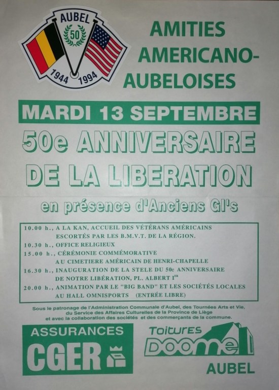 50e anniversaire de la libération d'Aubel le 13 septembre 1994 en photos