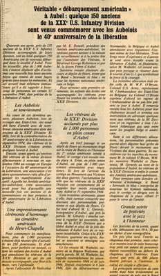 Le 40e anniversaire de la libération d'Aubel en 1984