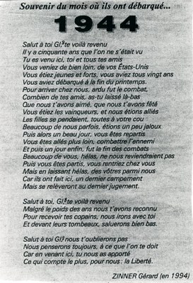 Texte en hommage aux GI's