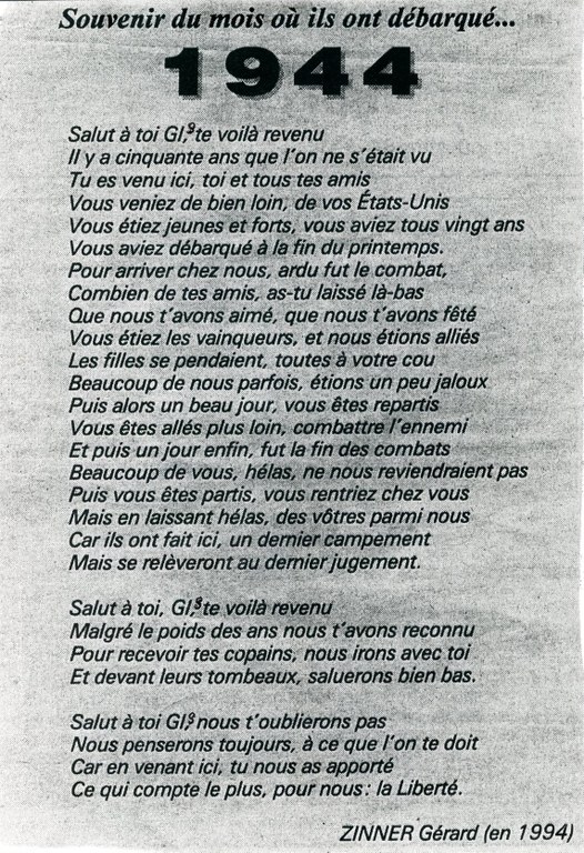 Texte en hommage aux GI's