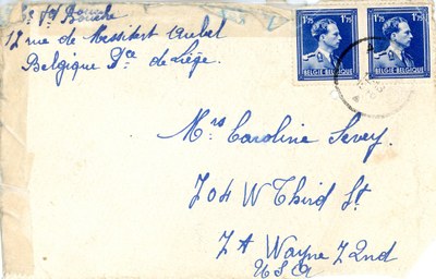 Echange de courrier entre la famille Bouche et la famille d'un soldat américain en 1946