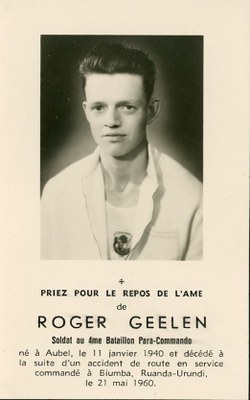 Enterrement de Roger Geelen en 1960