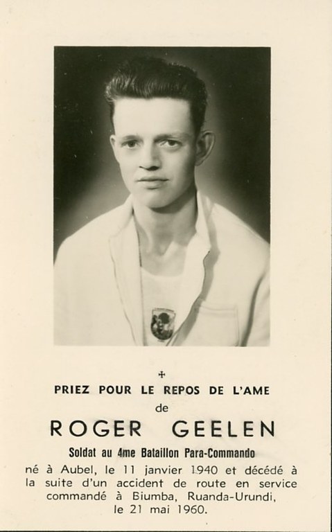 Enterrement de Roger Geelen en 1960