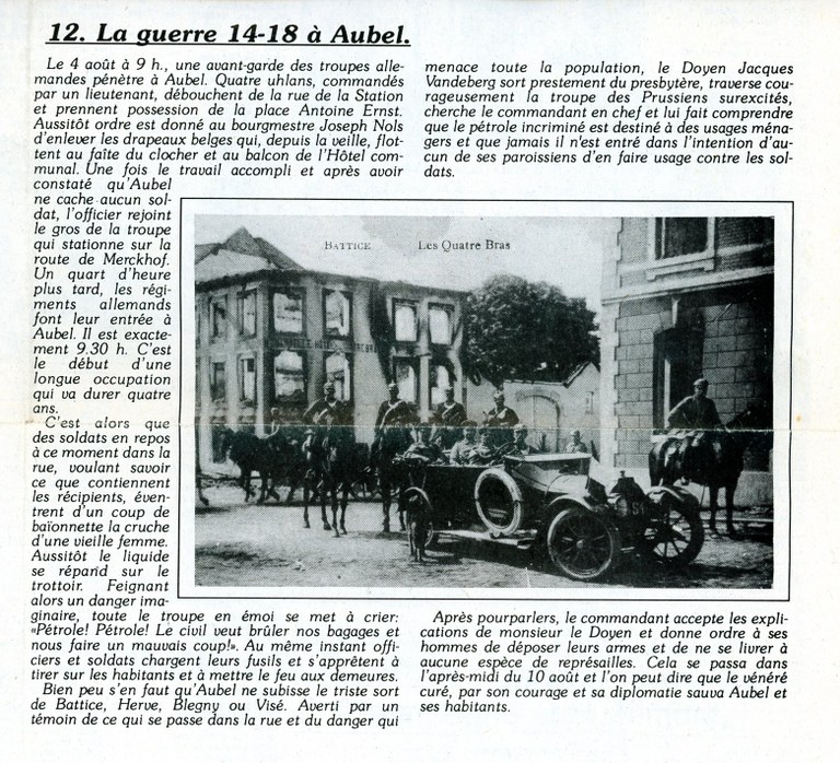 La guerre 14-18 à Aubel