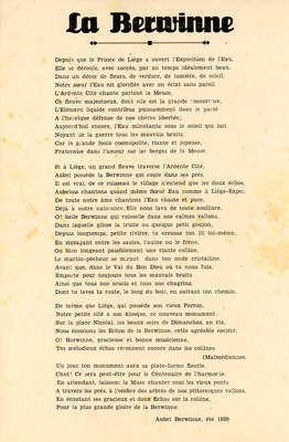 Texte en hommage à la Berwinne