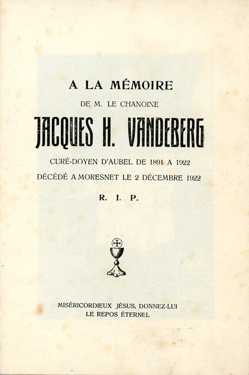 Publications A ma mémoire de M le chanoine Jacques H Vandeberg 1922 - Haccour Philippe002.jpg