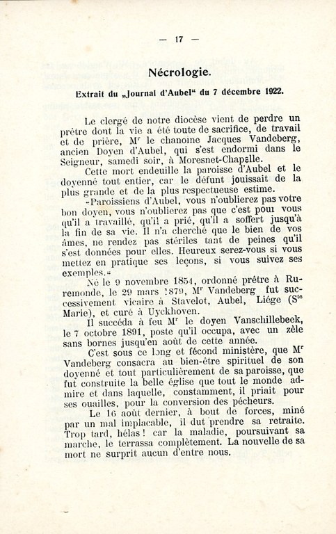 Publications A ma mémoire de M le chanoine Jacques H Vandeberg 1922 - Haccour Philippe018.jpg