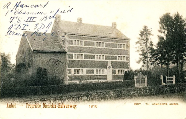 Maison Dierickx-Halvenweg en 1916