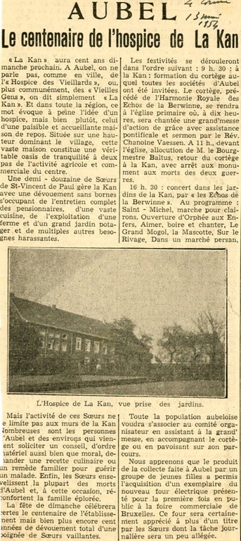 Le centenaire de la maison de repos en 1954