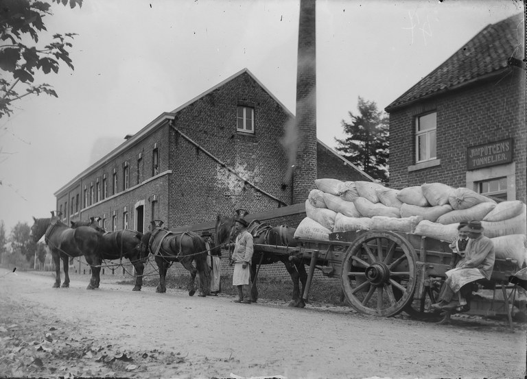 Transport du malt à la brasserie Piron route de Battice