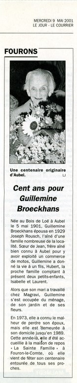 Familles groupes personnalités une centenaire Guillemine Broeckhans 2001 - ROUSCH Hubert 018.bmp