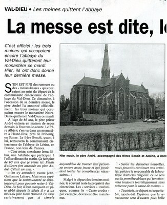 Les moines s'en vont