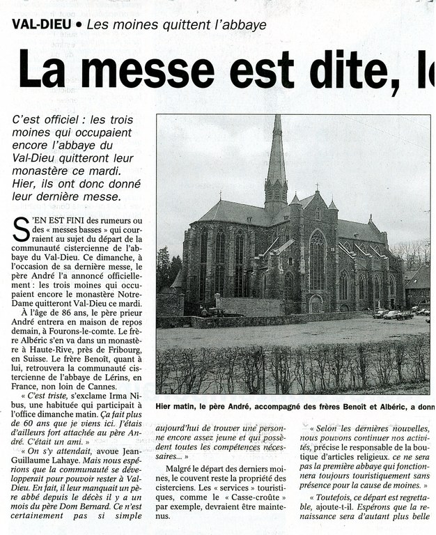 Les moines s'en vont