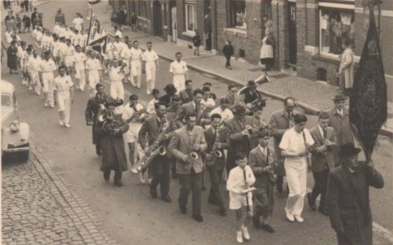 L'harmonie d'Aubel lors de la procession