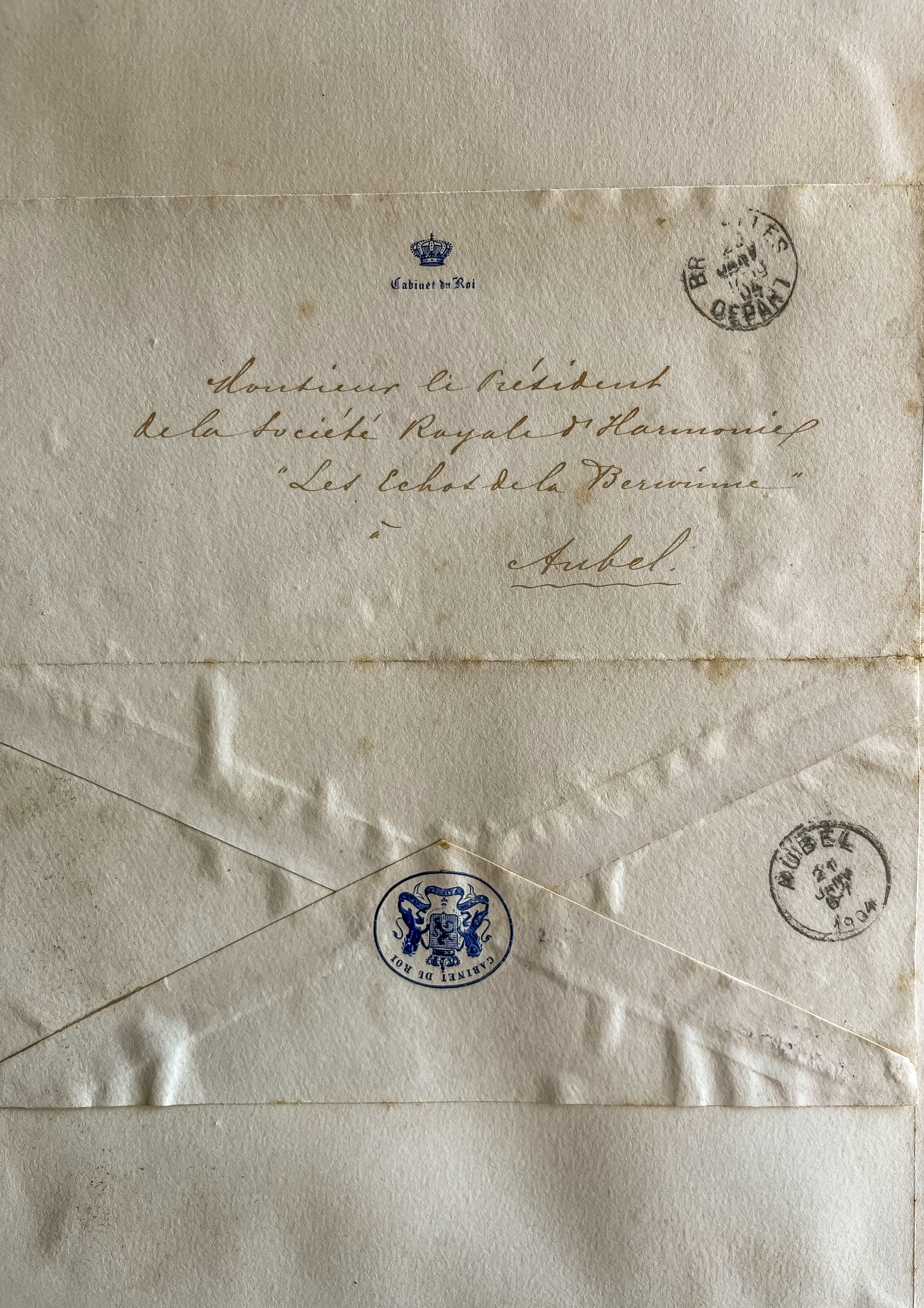 Harmonie royale lettre cabinet du roi 1904 - Harmonie002.jpg
