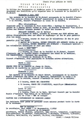Texte d'une affiche de 1907