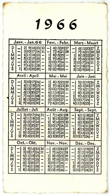 Vie quotidienne Café Pasteger Bowling calendrier 1966 - Raphaël Roex002.jpg