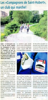 Historique du club de marche "Les compagnons de Saint-Hubert"