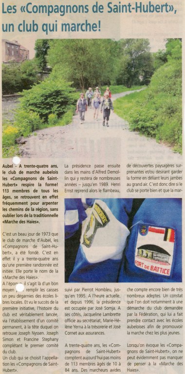 Les compagnons de Saint-Hubert, club de marche aubelois
