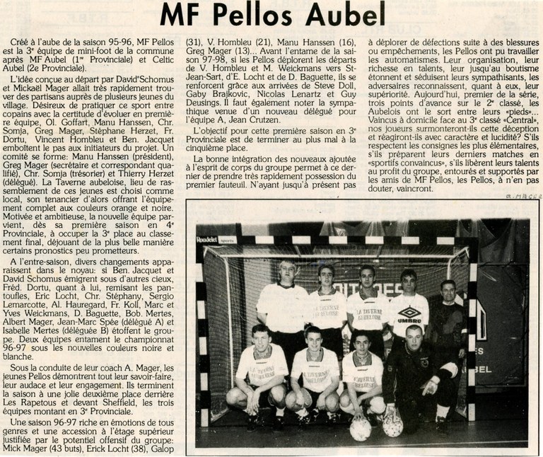 Minifoot MF Pellos Aubel Histoire 1998 - Albert Mager001.jpg